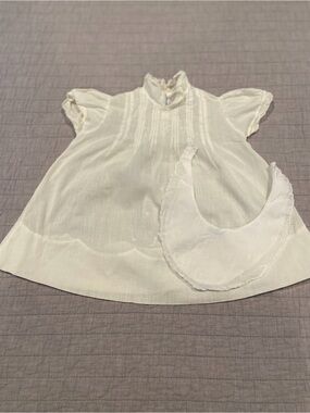 Vintage Pemae Philippine Handmade Baby Dress & Matching Bib Set-6 month